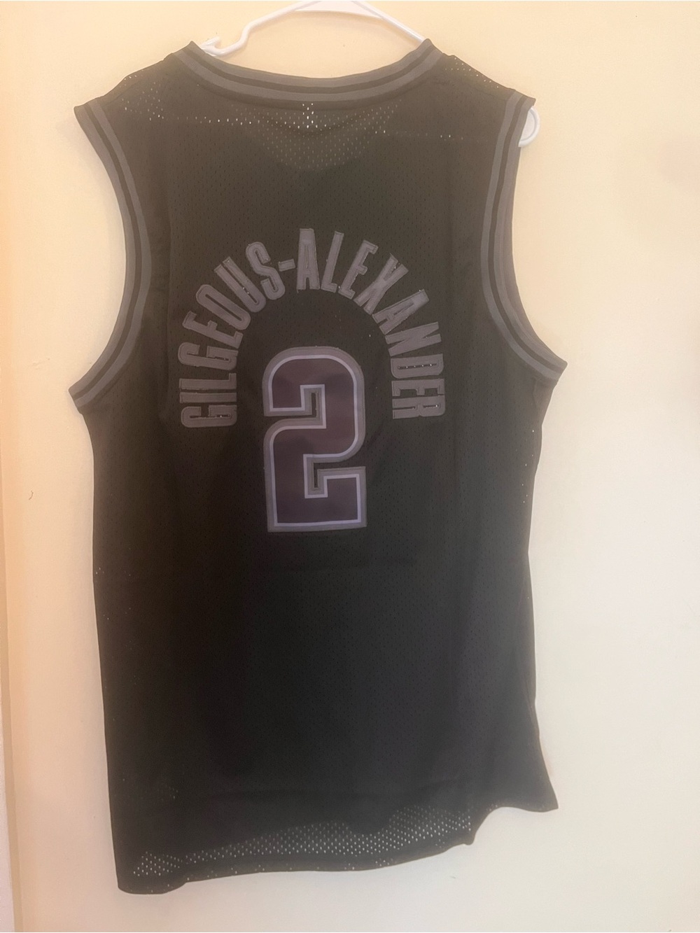OKC thunder embroidered Blackout Basketball Jersey sga shai